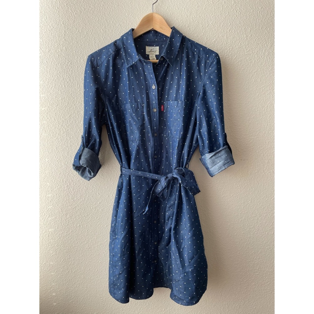 Navy polkadot dress